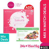 [Mix n' Match] KITSUI Glow Sakura + BELLOSS Fibre - Bird's Nest, Sakura Extract (24's x 15g)