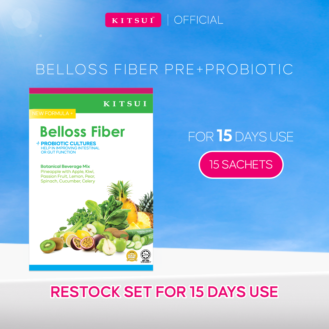 KITSUI Belloss Pre + Probiotic 15's x 12g | Detox | Bloating | Digestive Support