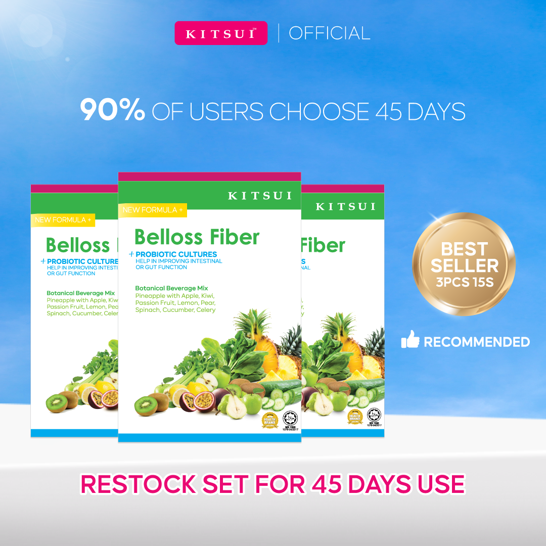 KITSUI Belloss Pre + Probiotic 15's x 12g | Detox | Bloating | Digestive Support
