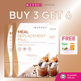 [BUY 3 GET 6] KITSUI KMRP Meal Replacement Plus x3 Choco Cookie & Cream - [FREE 1x Vita C+Shine 2's + 2x Belloss Fiber 2's] Supplement | Halal | Nutrisi Lengkap & Kenyang Lebih Lama