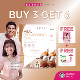 [BUY 3 GET 6] KITSUI KMRP Meal Replacement Plus x3 Choco Cookie & Cream - [FREE 1x Shaker + 2x Belloss Fiber 2's] Supplement | Halal | Nutrisi Lengkap & Kenyang Lebih Lama