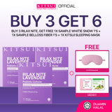 KITSUI [Buy 3 Get 6] 3x Rilax Nite Lavender (FREE 1x Whitie Snow 1's + 1x Belloss Fiber 1's + 1x Kitsui Sleeping Mask)