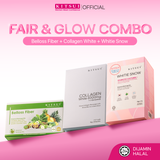 KITSUI [Fair & Glow Combo] 1x Whitie Snow + 1x Collagen White + 1x Belloss Pre+Pro/Belloss Fiber
