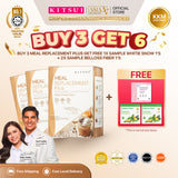 [BUY 3 GET 6] KITSUI KMRP Meal Replacement Plus x3 Choco Cookie & Cream - [FREE 1x Whitie Snow 1's + 2x Belloss Fiber 1's]