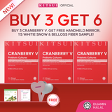 [BUY 3 GET 6] KITSUI Cranberry V x3 [FREE 1x Kitsui Handheld Mirror + 1x Belloss Fiber 1's +  1x Whitie Snow 1’s]