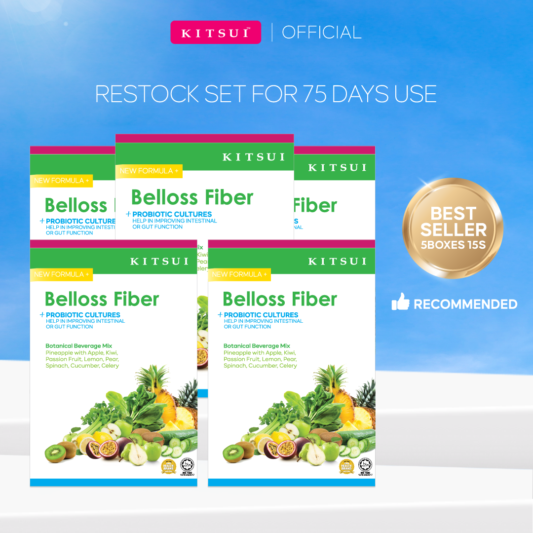 KITSUI Belloss Pre + Probiotic 15's x 12g | Detox | Bloating | Digestive Support