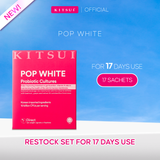 KITSUI Pop White Probiotic 17's x 2g | Berry Probiotic Supplement for Skin Glow, Bright & Radiant Skin, Skin Hydration & Antioxidant Support