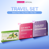 KITSUI [Travel Set] 1x Pop White + 1x Belloss Pre+Pro/Belloss Fiber + 1x Rilax Nite Lavender