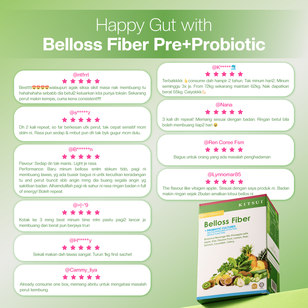 KITSUI Belloss Pre + Probiotic 15's x 12g | Detox | Bloating | Digesti ...