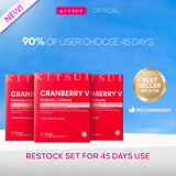 KITSUI Cranberry V Probiotic 17's x 2g | Cranberry Supplement for Women, Intimate Care, Probiotic & Prebiotic, Antioxidant & Daily Wellnes