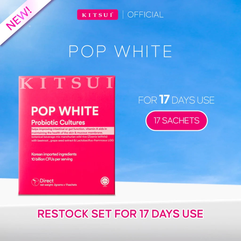[NEW] KITSUI Pop White 17's x 2g -  Berry Probiotic Supplement