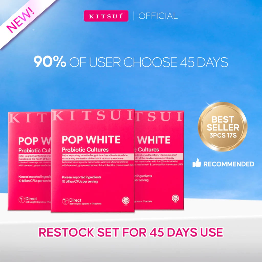 [NEW] KITSUI Pop White 17's x 2g -  Berry Probiotic Supplement
