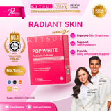 KITSUI Pop White Probiotic 17's x 2g | Berry Probiotic Supplement for Skin Glow, Bright & Radiant Skin, Skin Hydration & Antioxidant Support