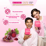 KITSUI Pop White Probiotic 17's x 2g | Berry Probiotic Supplement for Skin Glow, Bright & Radiant Skin, Skin Hydration & Antioxidant Support